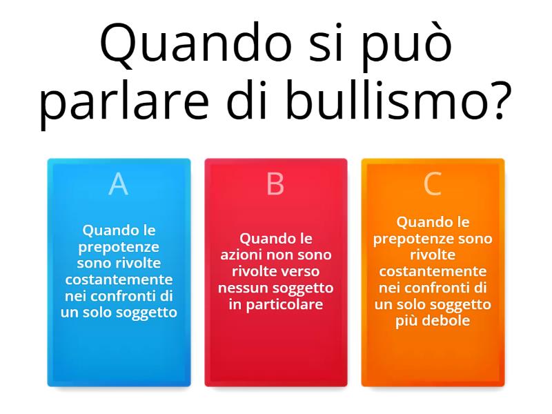 Il Bullismo Quiz