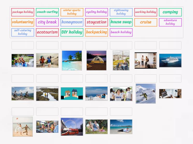 Solutions Upper-intermediate Unit 4 Types of holiday - Match up