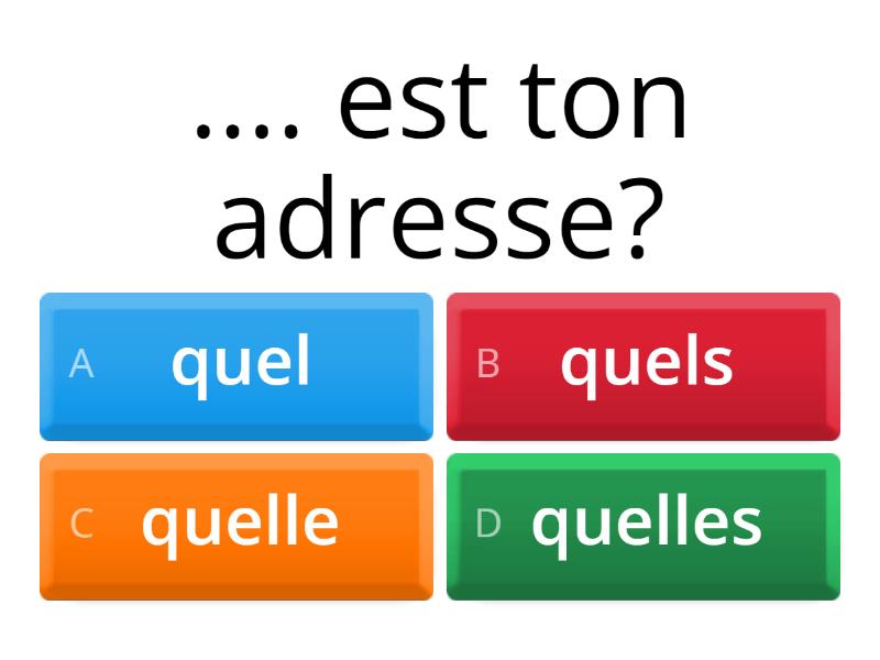 Quel/quels/quelle/quelles ??? - Quiz