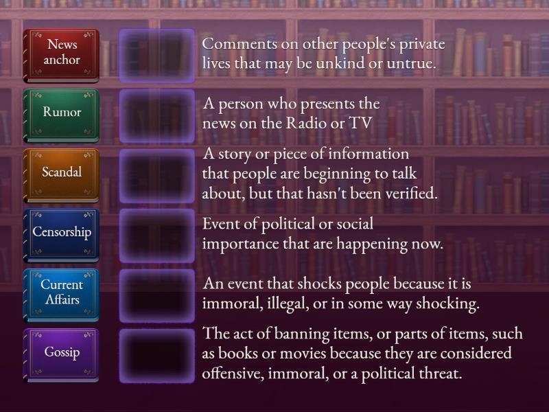 Matching definitions Match up