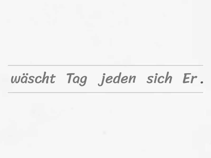 Reflexive Verben. DaF A2 - Unjumble