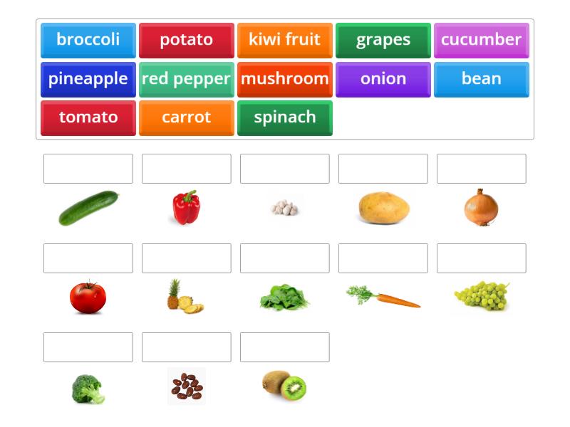 unit 5 fruit / vegetables - Match up