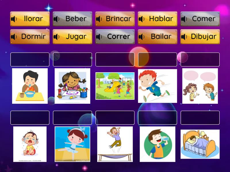 Une los verbos con la imagen correspondiente - Match up