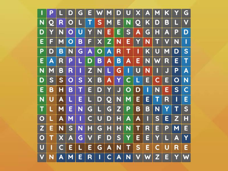 Spelling List - Wordsearch