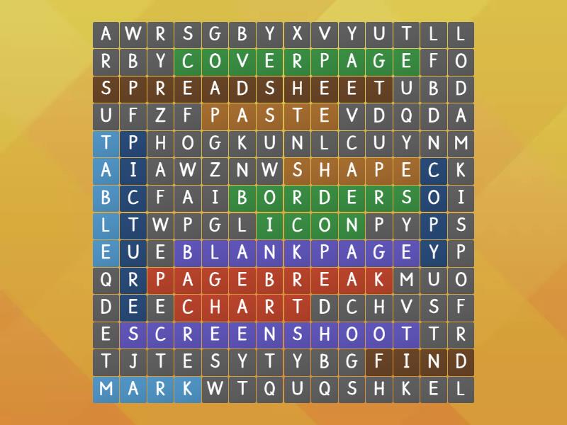 Cari kata wordsearch