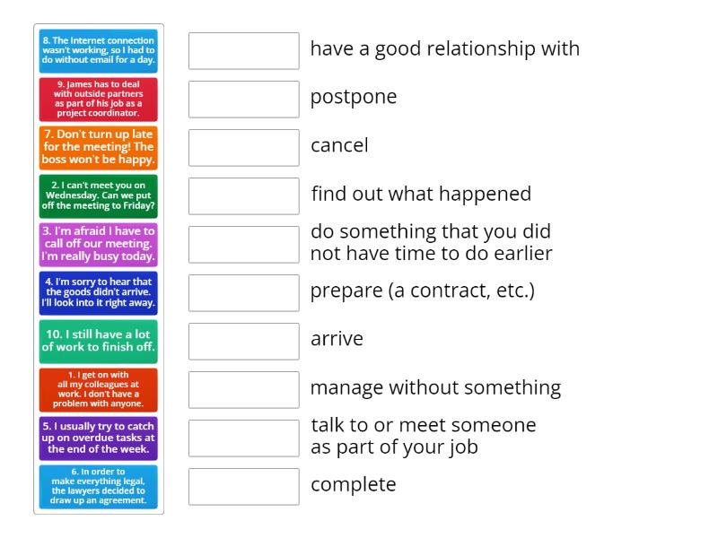 Common phrasal verbs in business - Match up