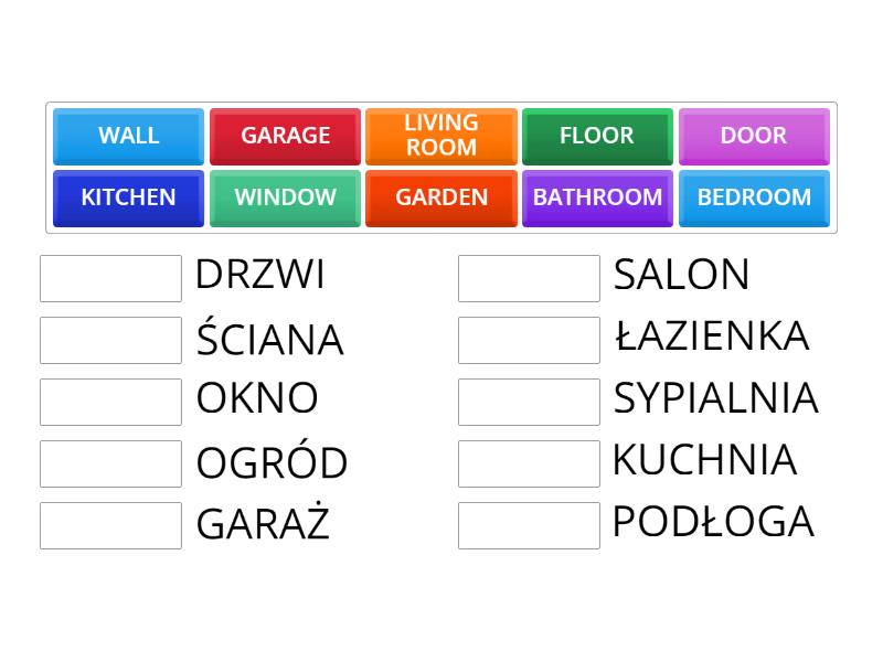 vocabulary English Class a1 klasa 4 unit 3 PARTS OF THE HOUSE - Match up
