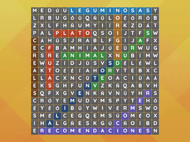El plato del buen comer - Wordsearch