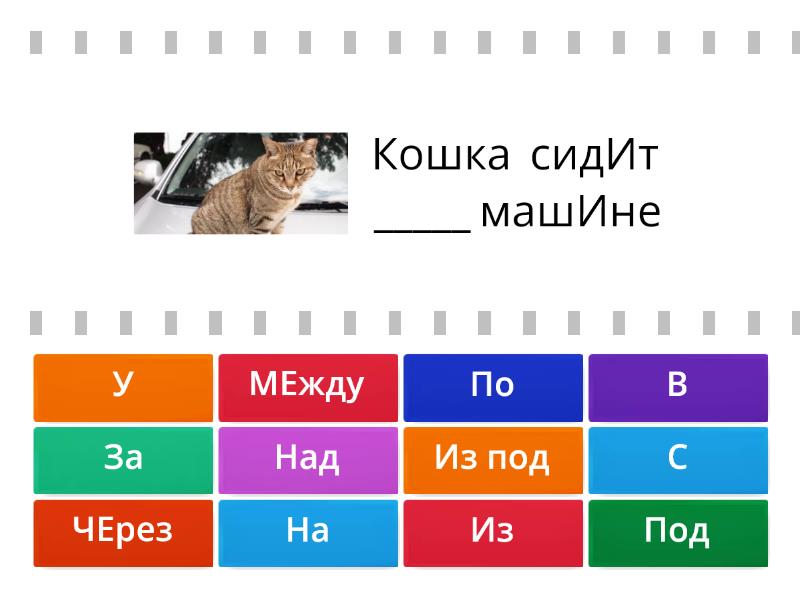 Prepositions of place CATS - Find the match