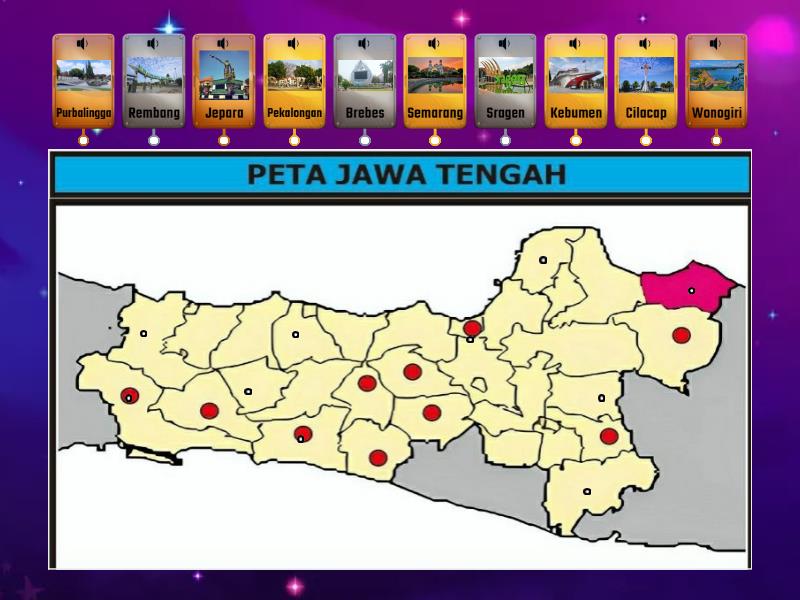 PETA BUTA JAWA TENGAH - Labelled diagram