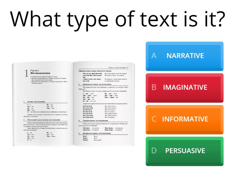 Types Of The Text - Quiz