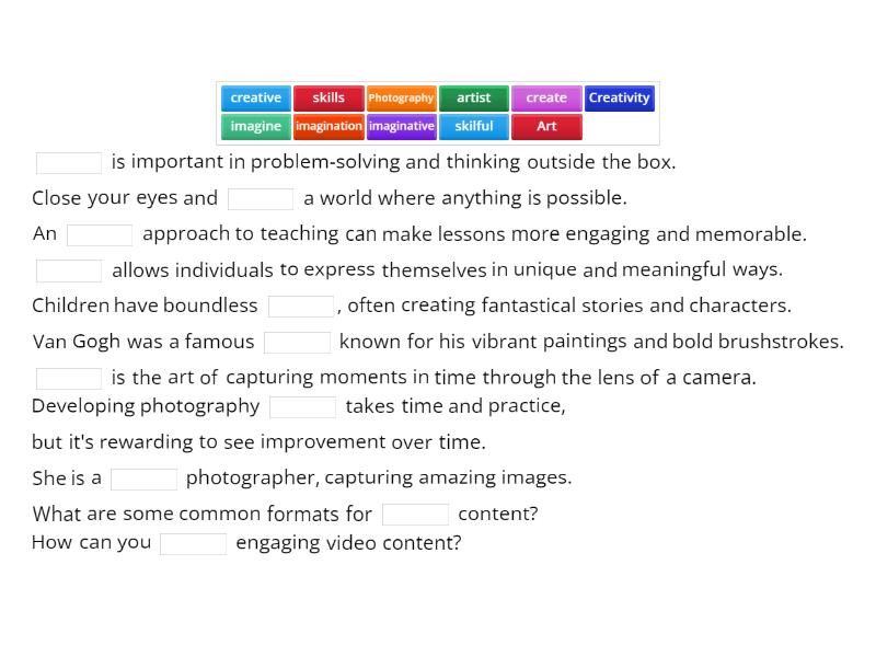 word building 6B Speak out B1 - Complete the sentence