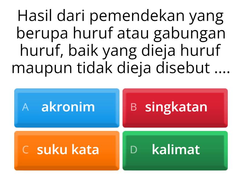 Singkatan Dan Akronim - Quiz