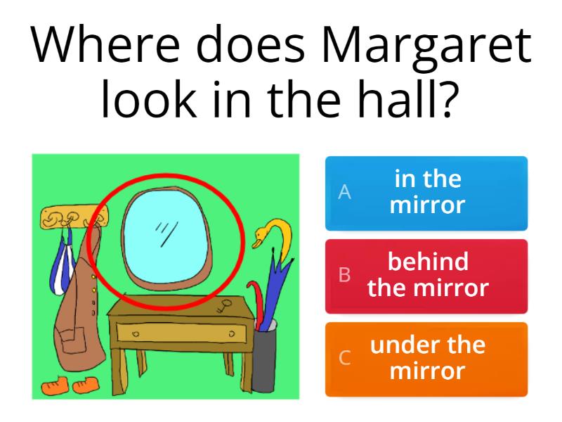 Margaret's teeth (prepositions of place) - Quiz