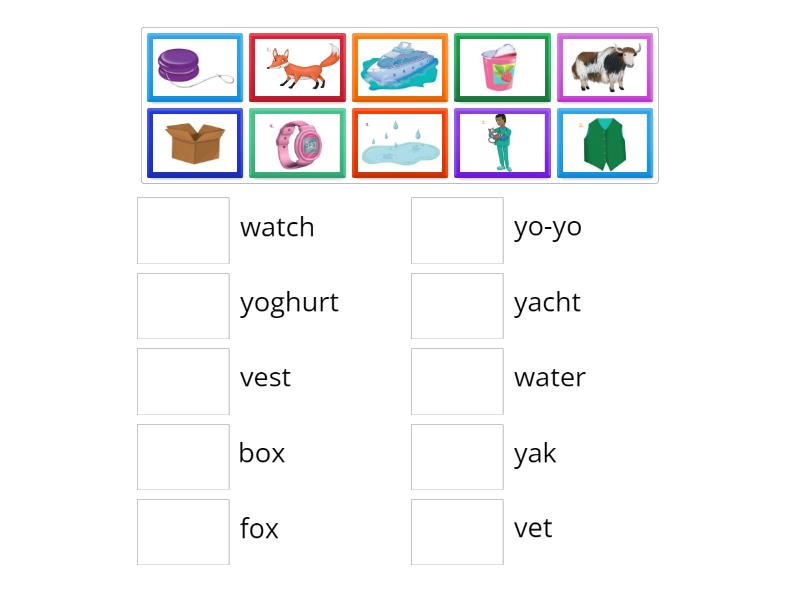 Oxford Phonics Y and other letters - Match up
