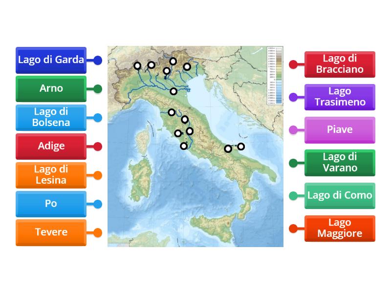 Cartina Muta Fiumi E Laghi Italiani Immagini Con Bollini