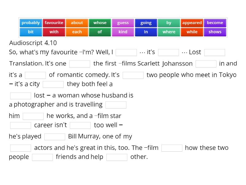 Roadmap B1 Unit 4C audio 4.10 - Complete the sentence