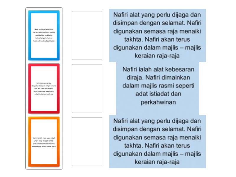 Latihan pengukuhan (Tajuk sajak: Tiupan Emas) - Match up