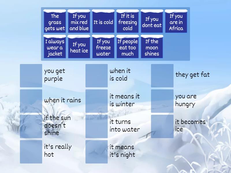 Match the phrases Zero conditional - Match up