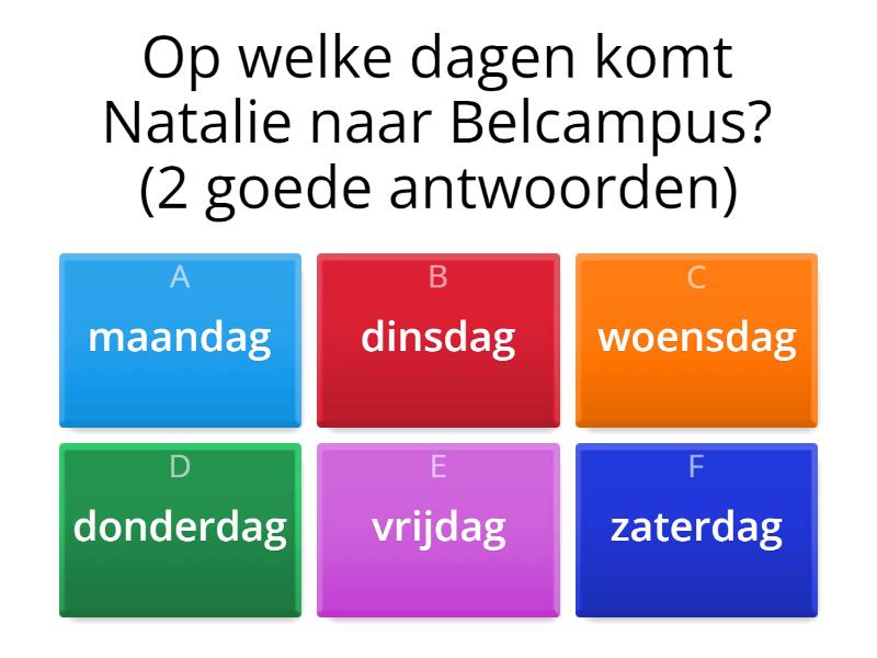 Dagen Van De Week: Belcampus - Quiz