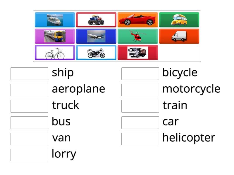 Year 1 Unit 1 - Going Places (Transport) - Match up