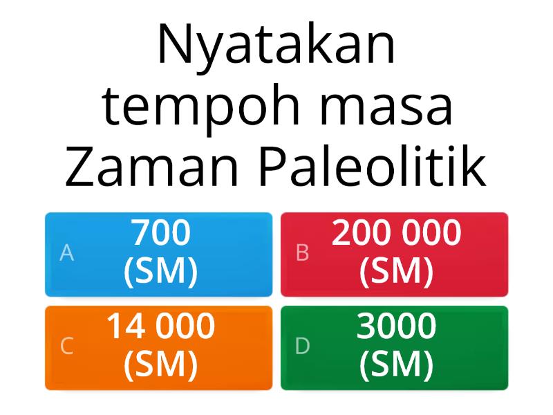 SEJARAH TAHUN 4: ZAMAN PRA SEJARAH - Quiz