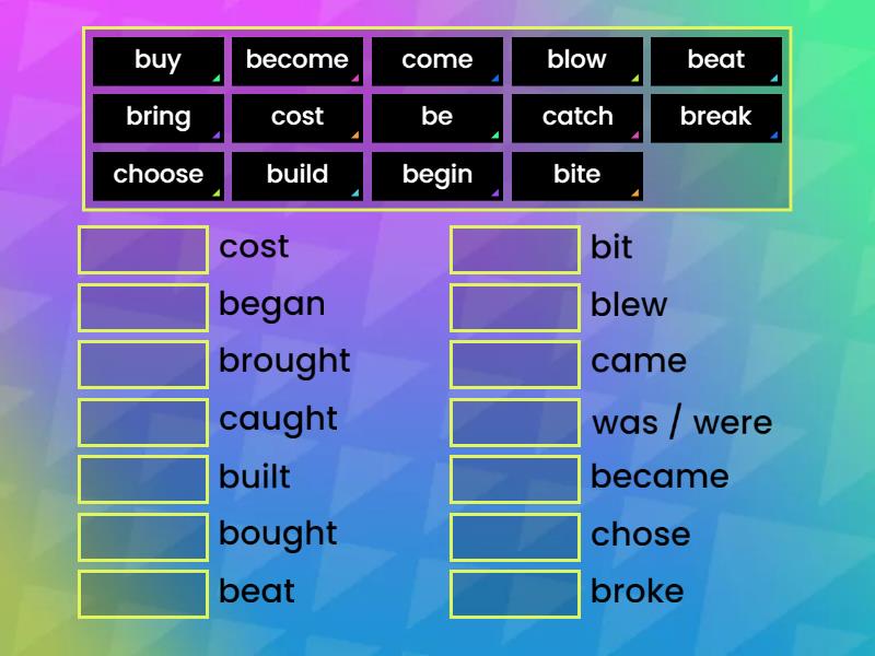 Infinitive - Simple Past - Match up