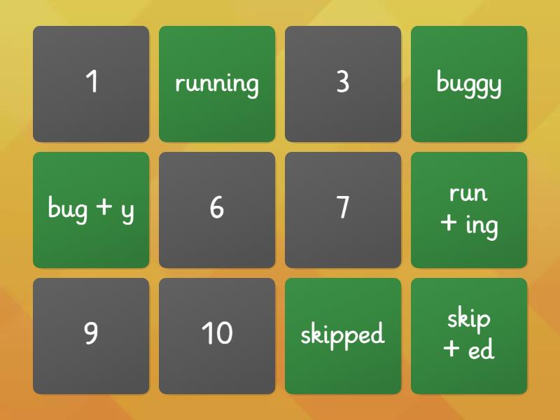 Doubling Rule Words Matching Game - Parejas