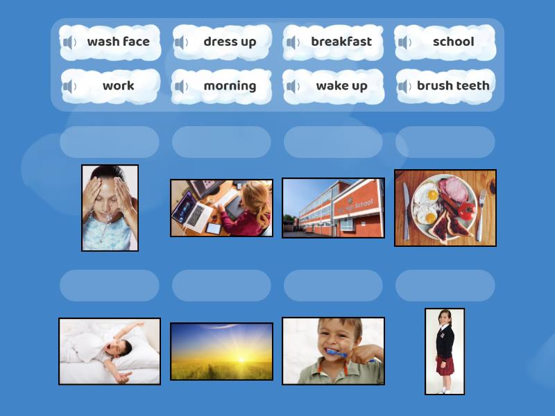 PRE1_Lesson 1 Good Morning [Routines - Vocabulary] - Une las parejas