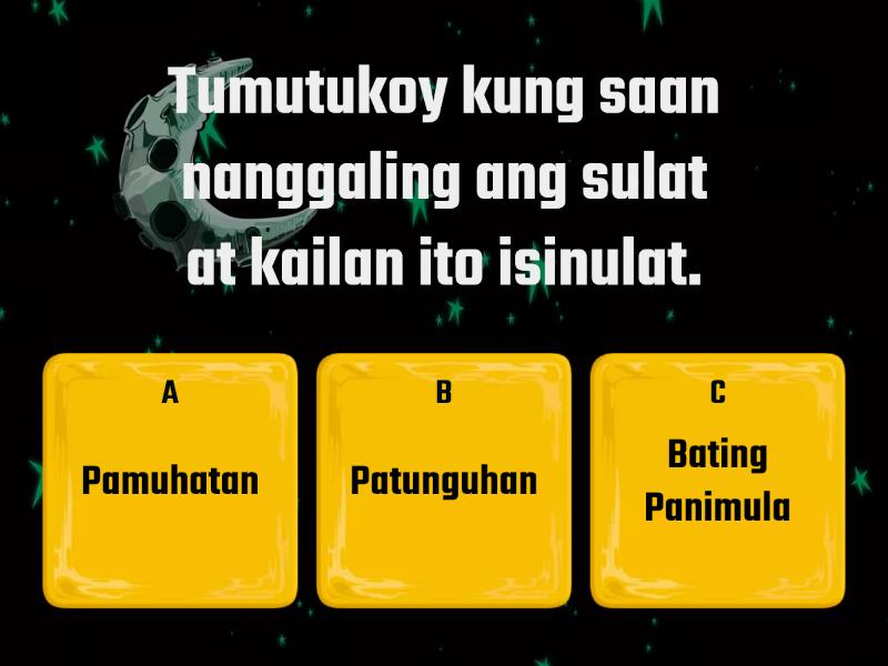 Mga Bahagi At Uri Ng Liham Pangkalakal - Cuestionario