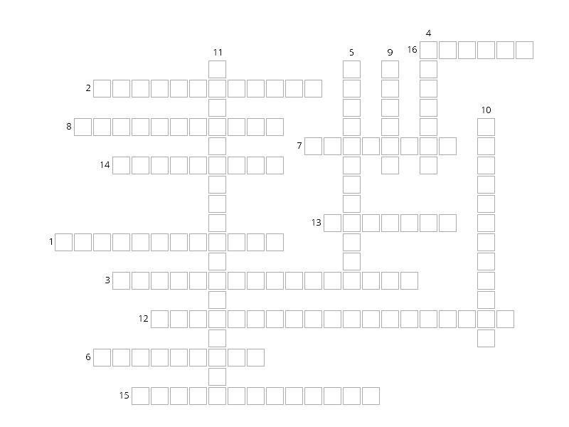 Atividades de ama Crossword