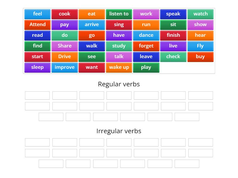 reg and ireg verbs - Group sort