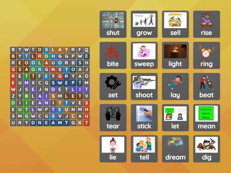 part 3 irregular verbs spotlight 5 - Wordsearch