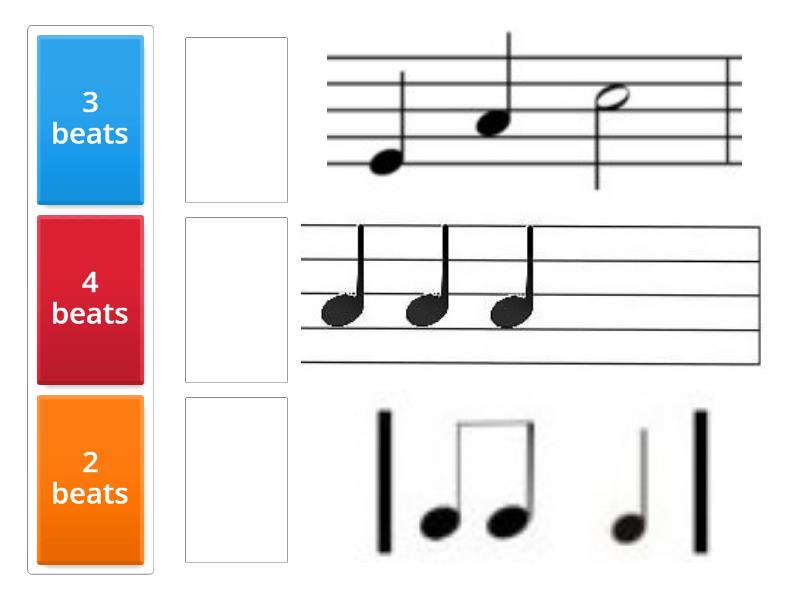Give the total number of beats for each set of notes/rests. Click the ...