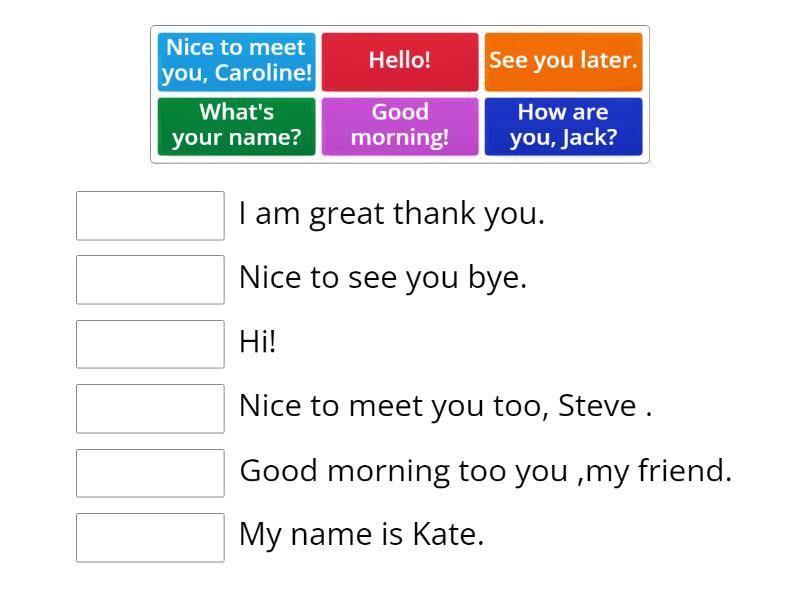 Greeting grade 1st - Match up