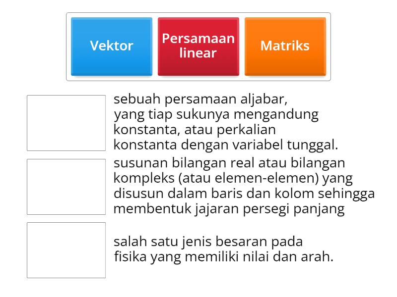 Aljabar Linear Elementer - Match Up