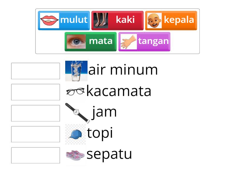 Memasangkan Benda Pada Anggota Tubuh - Match Up