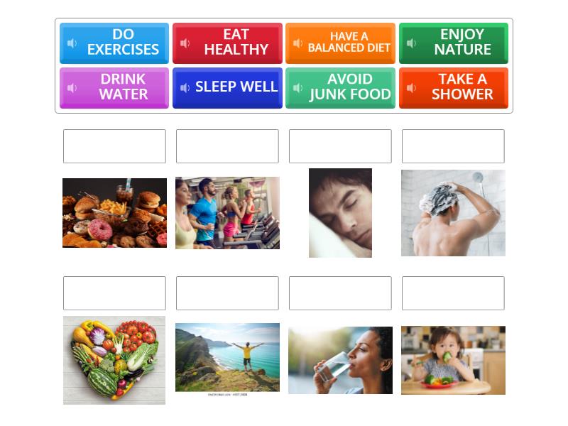 HEALTHY ACTIVITIES - Match up