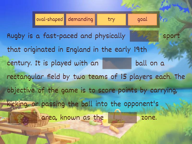 Rugby introduction - Complete the sentence