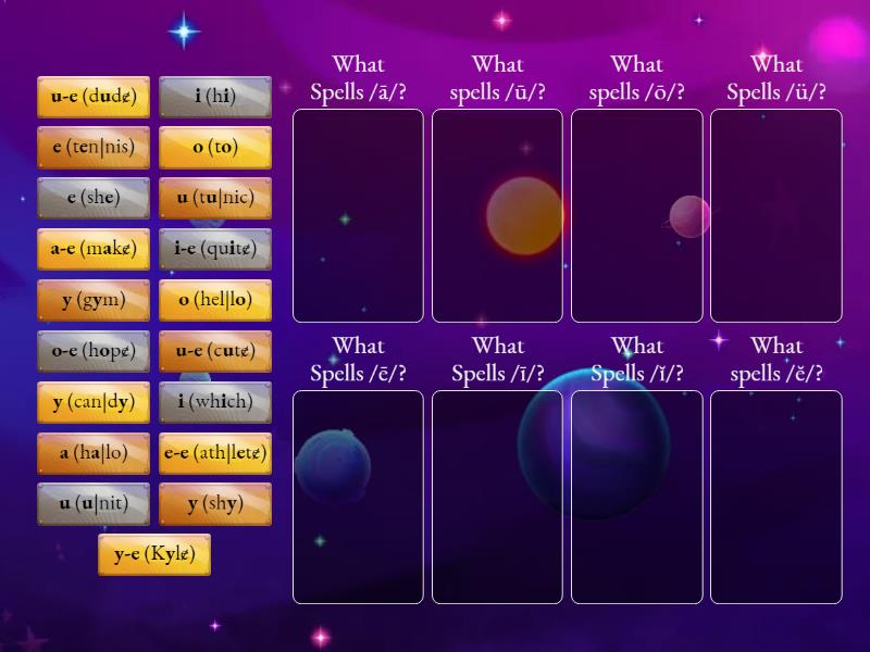 Lesson 1-15 What Spells? Sorting Game - Ordenar por grupo