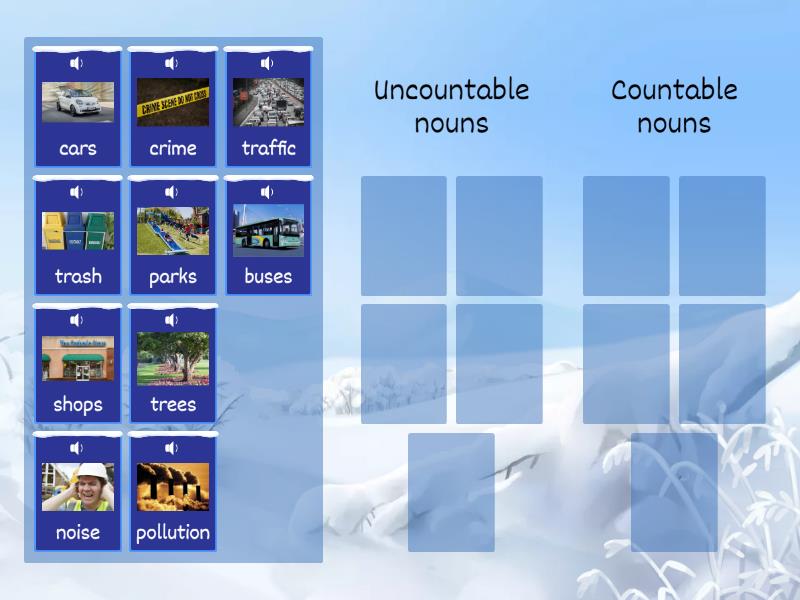 list of countable or uncountable nouns