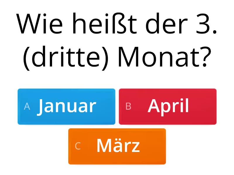 Die Monate - Quiz