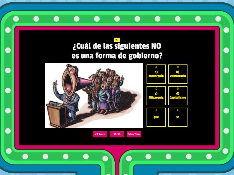 Formas De Gobierno - Gameshow Quiz