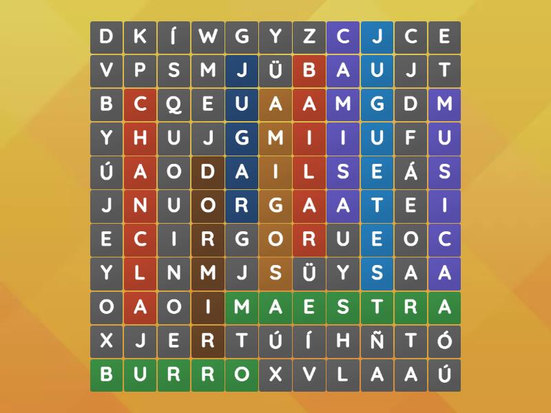 sopa de letras de 10 palabras - Wordsearch