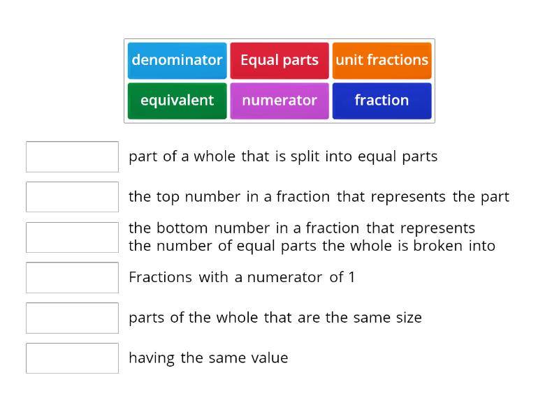 Fraction Key Words Match Up 7440