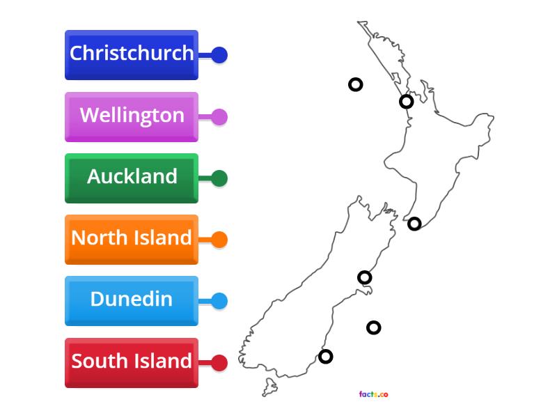 New Zealand Map - Labelled Diagram