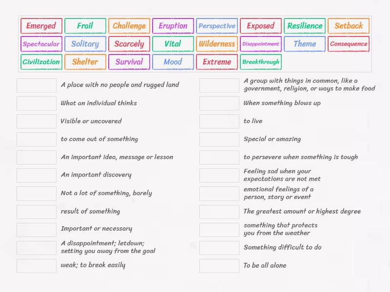 Module 3 Vocabulary Words - Match up