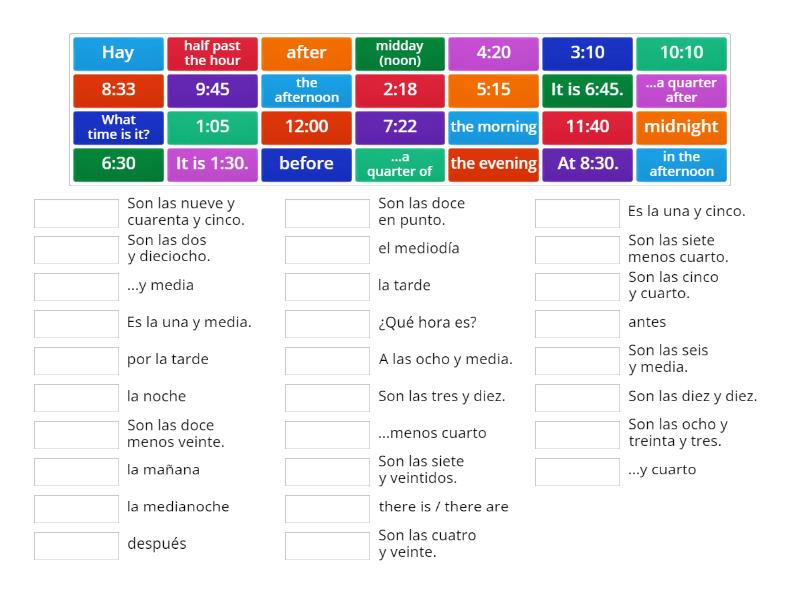 telling-time-spanish-1-match-up