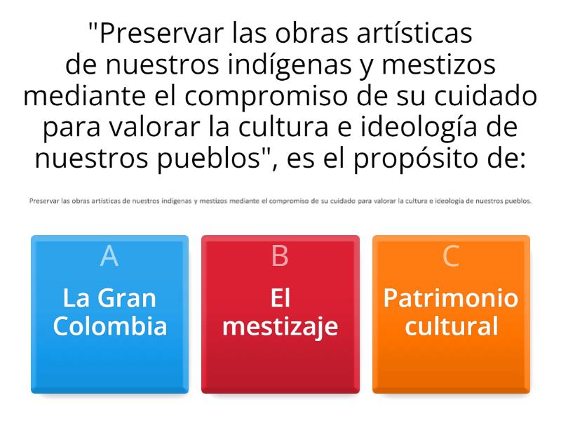 Patrimonio Cultural Del Ecuador - Quiz