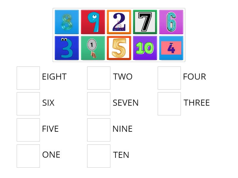 Match the Numbers 1 to 10 - Une las parejas